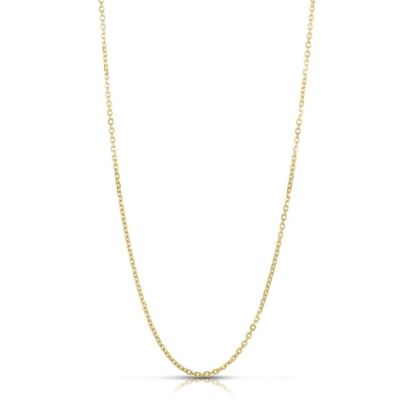 Diamond Cut Cable Link Chain Solid in 14K Gold