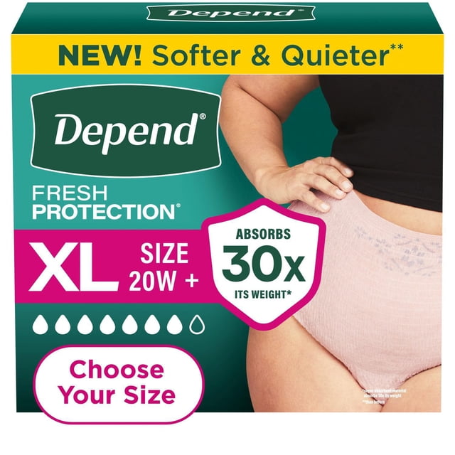 Depend Fresh Protection Incontinence Underwear for Women, Choose Size