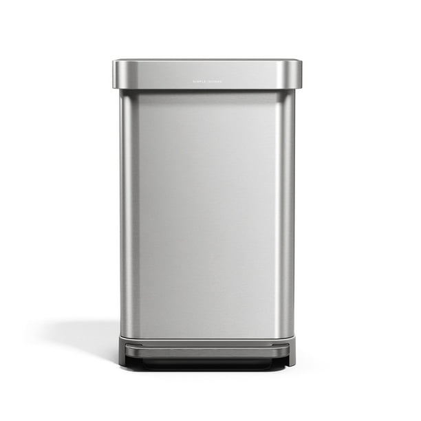 Simplehuman 45L Step trash Can Stainless Steel with Grey Lid and