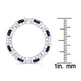 thumbnail image 4 of Lab Created Round Cut Blue and White Sapphire Eternity Ring in Sterling Silver, 4 of 6