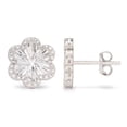 thumbnail image 3 of Diamond Cut Halo Flower Stud Earring in 14K Gold, 3 of 4