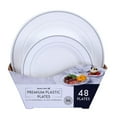 thumbnail interactive-video image 1 of Member's Mark Premium Plastic Heavyweight Plates, Combo Pack 48 ct., 1 of 6