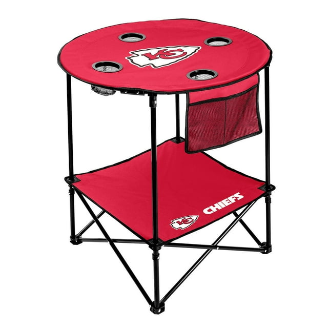 NFL 27.6" Round Tailgate Table with Shelf