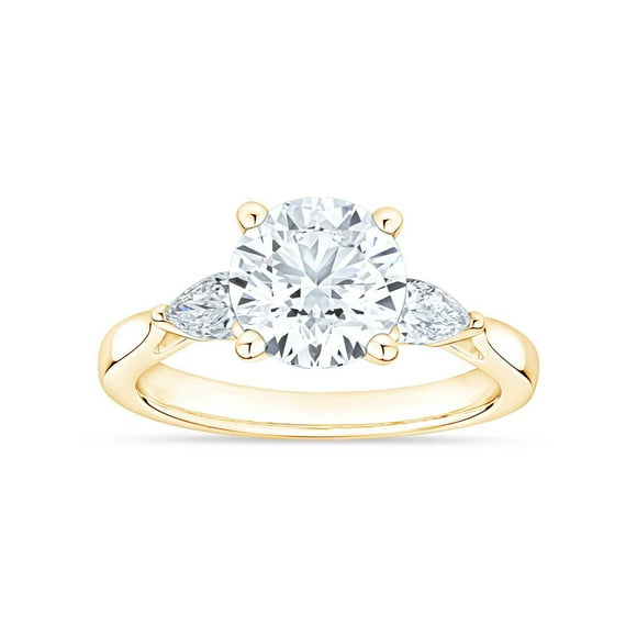 Lab Created Diamond Three Stone Ring in 18K Gold, 2.37 C.T.W.T.