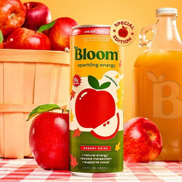 Bloom Sparkling Energy, Crisp Apple, 12 fl. oz., 12 pk.
