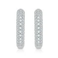 thumbnail image 4 of 1.00 CT. TW. Round Cut Pave Diamond Hoop Earrings in 14K Gold, 4 of 7