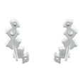 thumbnail image 7 of S Collection 3/4 CT. T.W. Graduated Curved Climber Diamond Earrings in 14K White Gold, 7 of 7