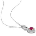 thumbnail image 4 of Ruby and 0.28 CT. Diamond Double Halo Infinity Heart Pendant in 14K Gold, 4 of 5