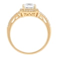 thumbnail image 4 of Lab Created Emerald Cut Gemstone & Diamond Ring in 14K Gold, 4 of 6