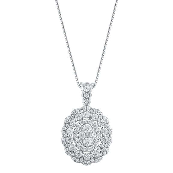 1.46 CT.T.W. Round Cut Diamond Pendant Necklace in 14K Gold