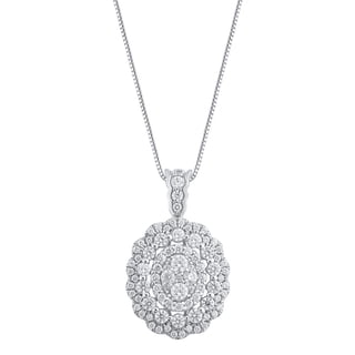 1.46 CT.T.W. Round Cut Diamond Pendant Necklace in 14K Gold