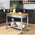 thumbnail image 1 of Seville Classics Home Work Center Island Table, 48" W x 24" D x 36" H, 1 of 19
