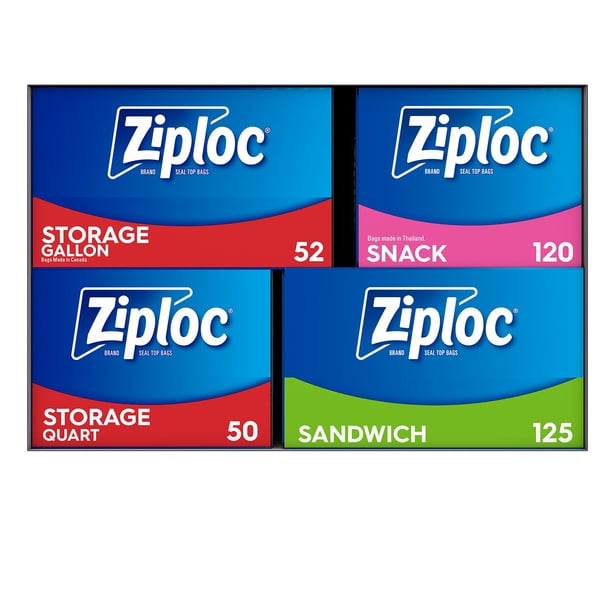 Ziploc Easy Open Bags Variety Pack with New Stay Open Design, 347