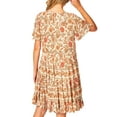 thumbnail image 3 of Bila Women's Floral Paisley Short Tiered Dress, 3 of 5