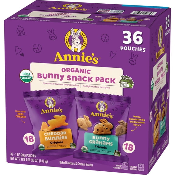 Annie's Favorite Bunny Snacks Variety Pack, 1 oz., 36 pk.