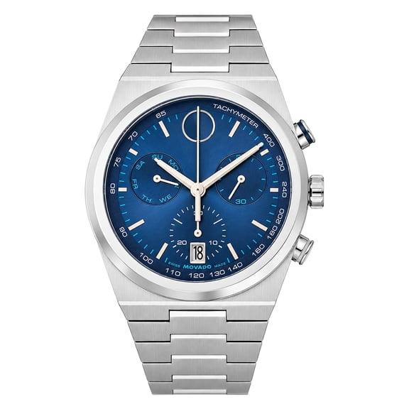Movado Bold Quest Quartz Chronograph Stainless Steel Bracelet Men's Watch 42mm
