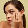 thumbnail image 4 of Cushion Cut Gemstone & 0.18 CT.T.W. Halo Diamond Ring in 14K Gold, 4 of 4