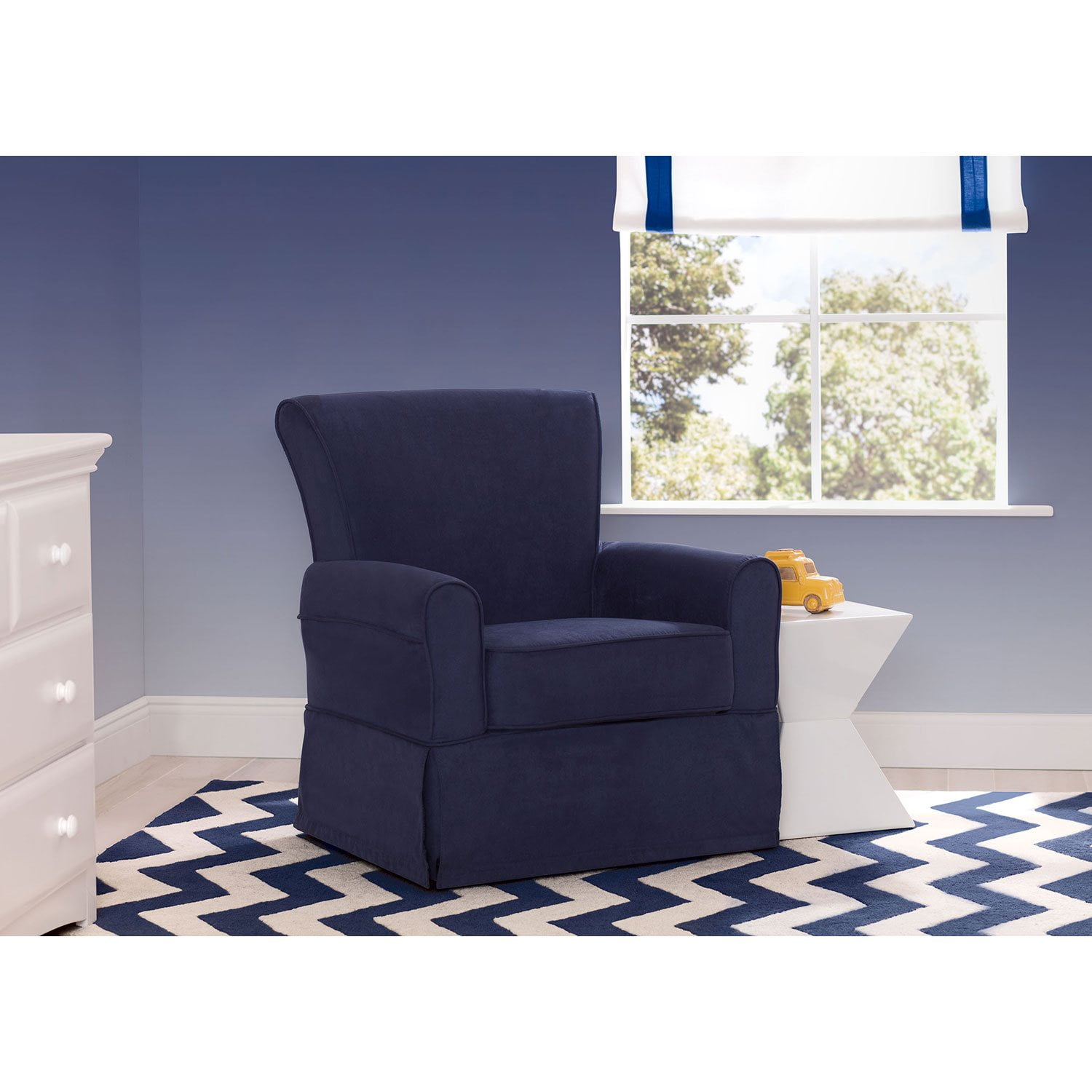 Delta Children Benbridge Nursery Glider Swivel Rocker Chair, Navy