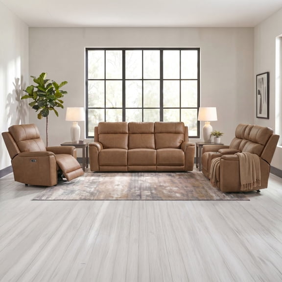 Society Den Walker Sofa, Loveseat & Recliner Living Room Set