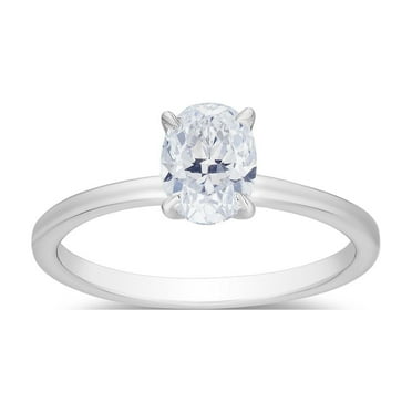 Oval Cut Solitaire Diamond Ring in 18K Gold