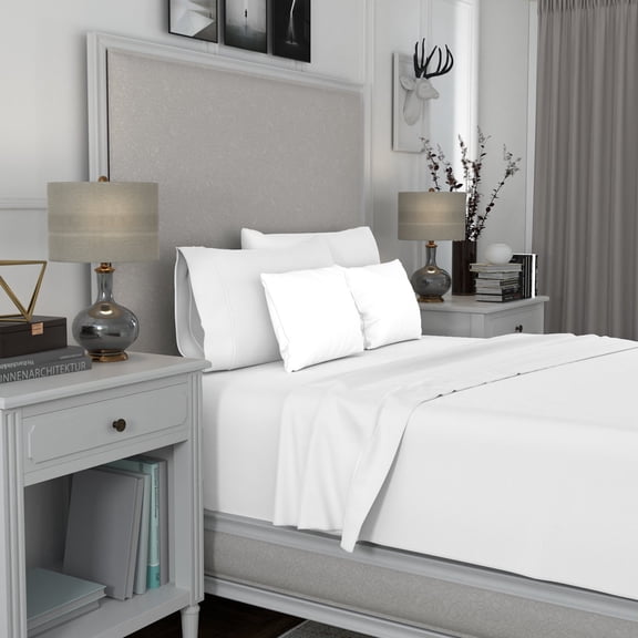 Aireolux 600 Thread Count 100% Cotton Sateen Wrinkle-Resistant Sheet Set, Assorted Sizes