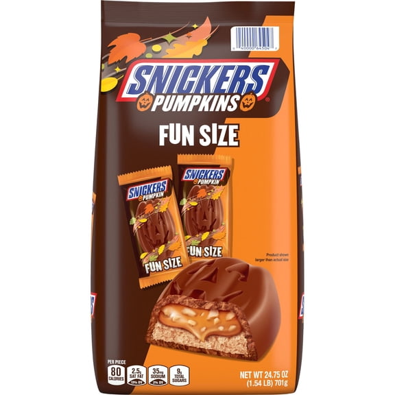 Snickers Pumpkins Fun Size Milk Chocolate Candy Bars, 43 pcs.