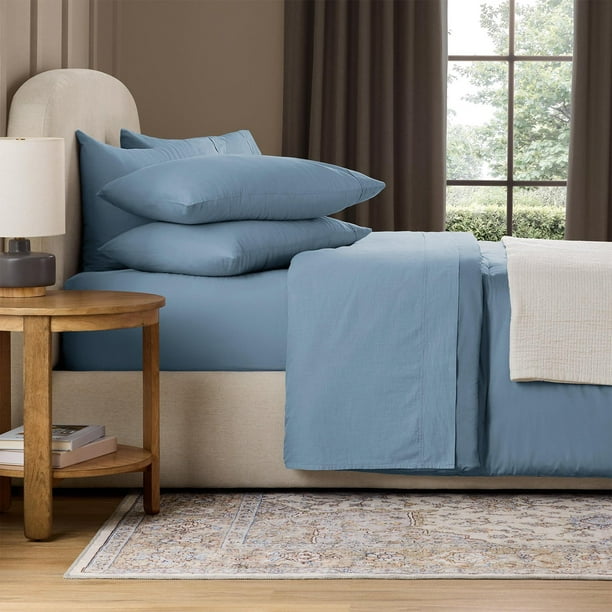 Member's Mark Washed Cotton Textured Sheet Set, Assorted Sizes