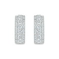 thumbnail image 2 of 1.00 CT. T.W. Round Cut Three Row Diamond Huggie Hoop Earrings in 14K Gold, 2 of 4