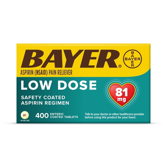 Bayer Low Dose Aspirin Pain Reliever Tablets, 81 mg., 400 ct.