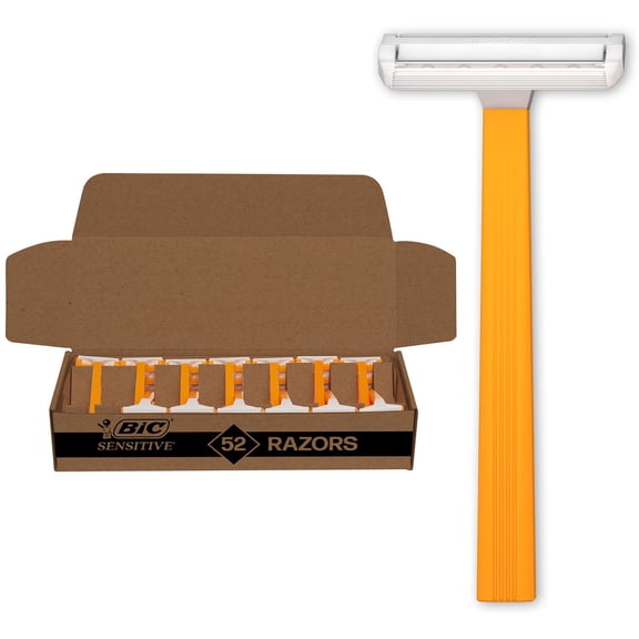 BIC Sensitive Men's Disposable Razor, Single Blade, 52 ct.