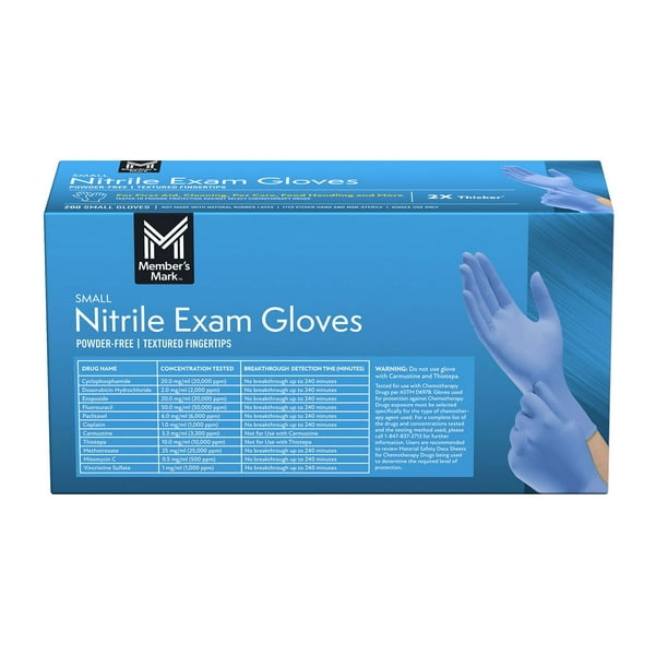 Member's Mark Nitrile Exam Gloves, Choose your Size, 200 ct