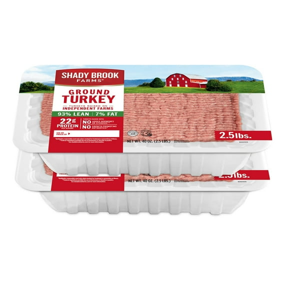 Shady Brook Farms 93/7 Ground Turkey, 2.5 lbs., 2 pk.