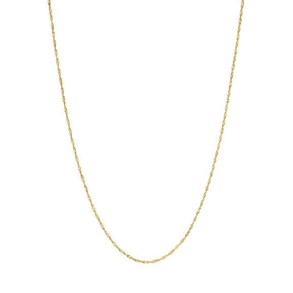 Diamond Cut Singapore Chain Necklace in 14K Yellow Gold