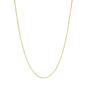 Diamond Cut Singapore Chain Necklace in 14K Yellow Gold
