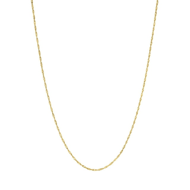 Diamond Cut Singapore Chain Necklace in 14K Yellow Gold