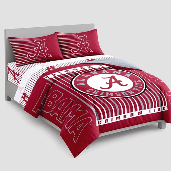Logo Brands Alabama Crimson Tide Full Bed-In-A-Bag Set