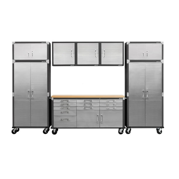 Seville Classics UltraHD 8-Piece Steel Garage Cabinet Storage Set