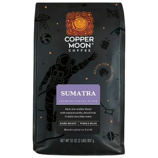 Copper Moon Coffee Dark Roast Whole Bean Coffee, Sumatra Blend, 32 oz.