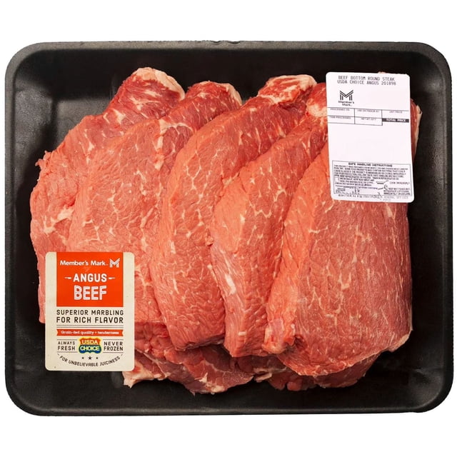 Member's Mark USDA Choice Angus Beef Boneless Bottom Round Steak, priced per pound