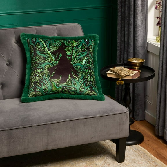 Wicked Faux Fur Decorative Pillow, 22"x22"