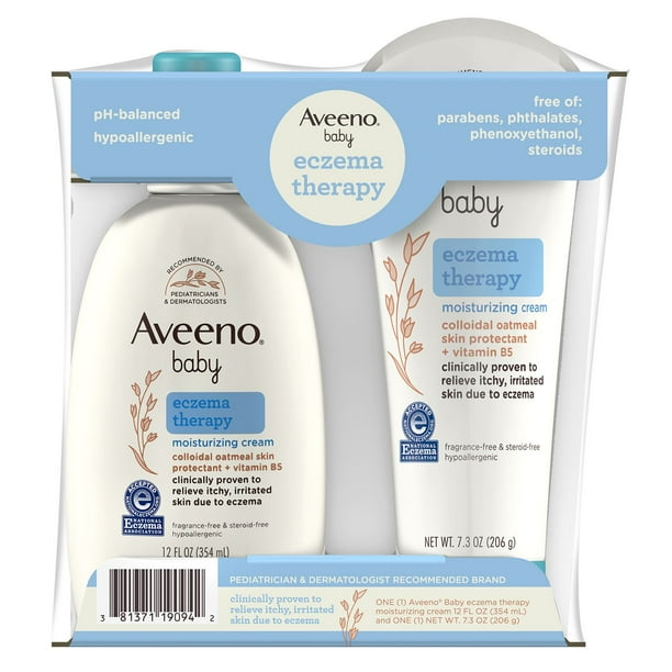 Aveeno Baby Eczema Therapy Moisturizing Cream 7.3 oz. and 12 fl