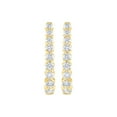 thumbnail image 2 of Round Cut Oval Shape Diamond Hoop Earrings in 14K Gold, 2 of 4