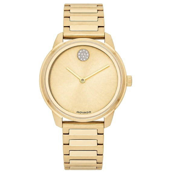 Movado Bold Quartz Gold Dial Gold Tone Bracelet Women's 34mm Watch