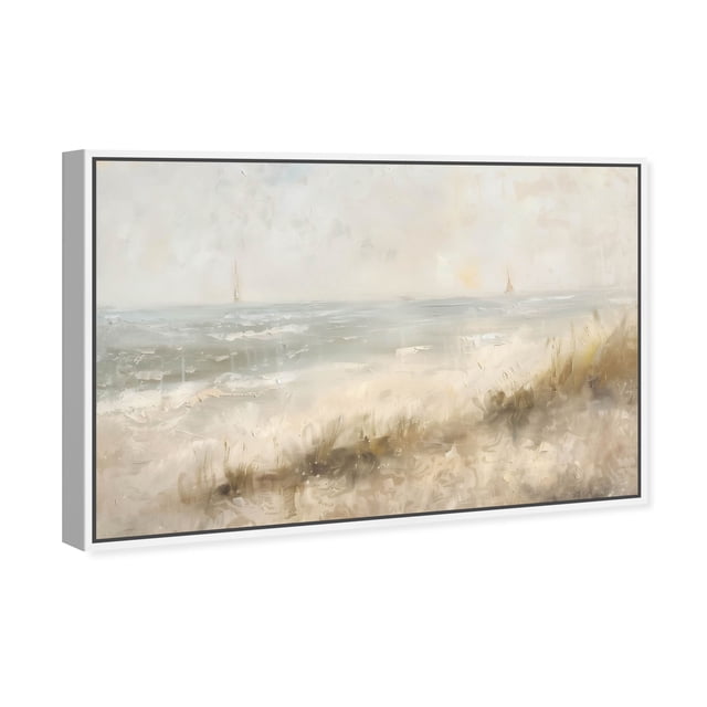 Early Morning on the Shore Coastal Canvas Print by Oliver Gal Prints