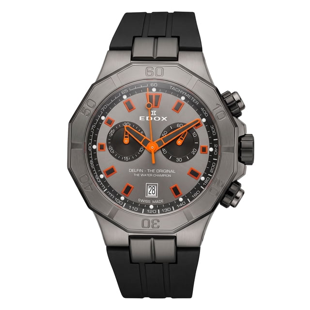 Edox Deflin The Original Chronogrpah Quartz Grey Dial Men's Watch 43mm