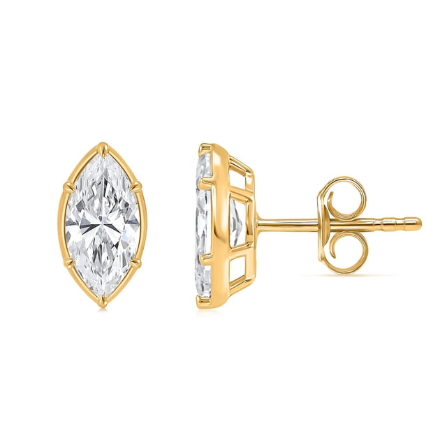 Lab Created Fancy Cut Diamond Stud Earrings in 14K Gold