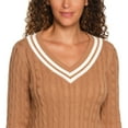 thumbnail image 4 of Lands' End Women's V-Neck Cable Sweater, 4 of 5