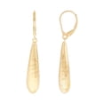 thumbnail image 3 of Italian Diamond-Cut Elongated Teardrop Earrings in 14k Yellow Gold, 3 of 7