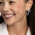 thumbnail image 7 of Lab Created Gemstone Huggie Hoop Earrings in Sterling Silver, 7 of 7