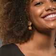 thumbnail image 5 of Cushion Checkerboard-Cut Madeira Citrine Leverback Earrings in 14K Yellow Gold, 5 of 6